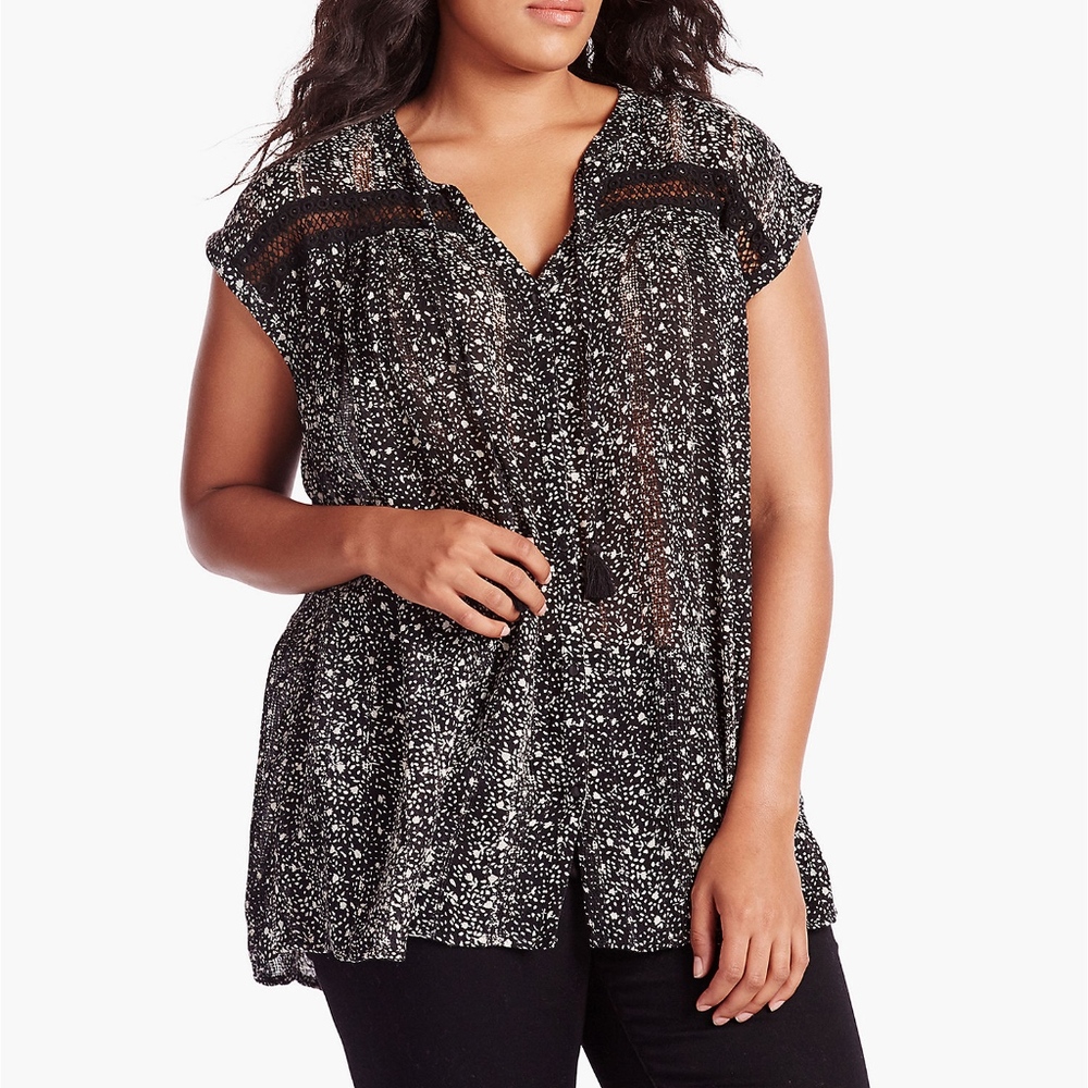 🎉HOST PICK🎊 Lucky Brand Floral Inset Top 3x!!!!!